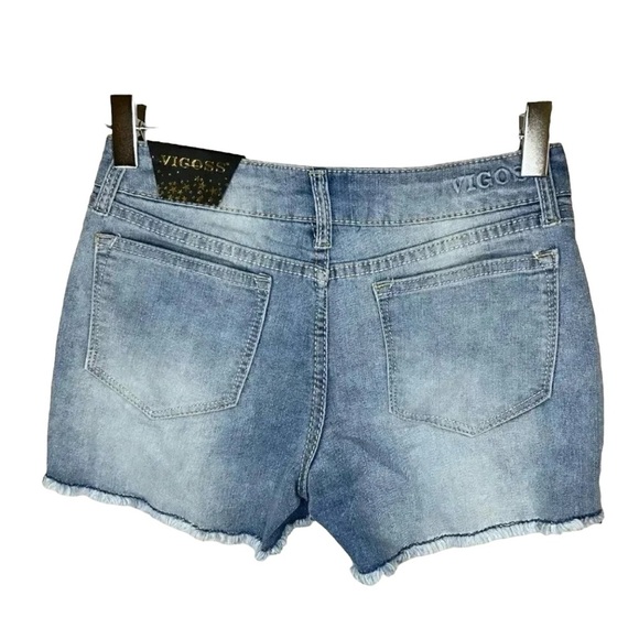 2/$30 Vigoss Girls Denim Jean Shorts Stretch Sequin Sparkle Embellished - Picture 2 of 9